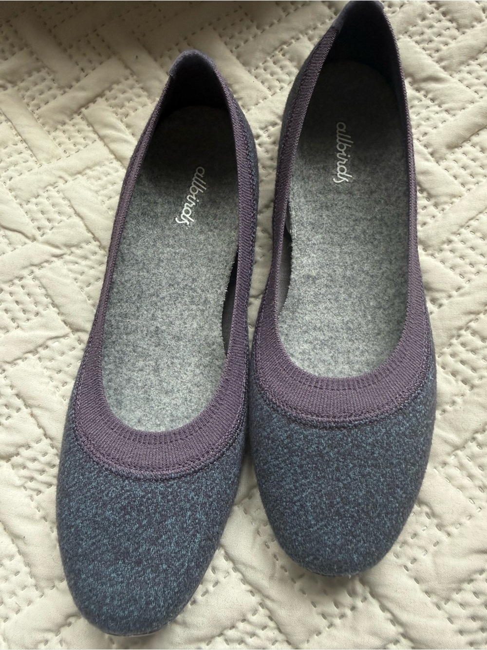 allbirds Women's Wool Ballet Flats in Plum/Charcoal Mix